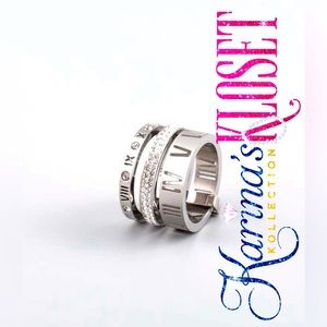 ✨Triple Stack Silver Stainless Steel Roman Numeral Statement Ring ✨